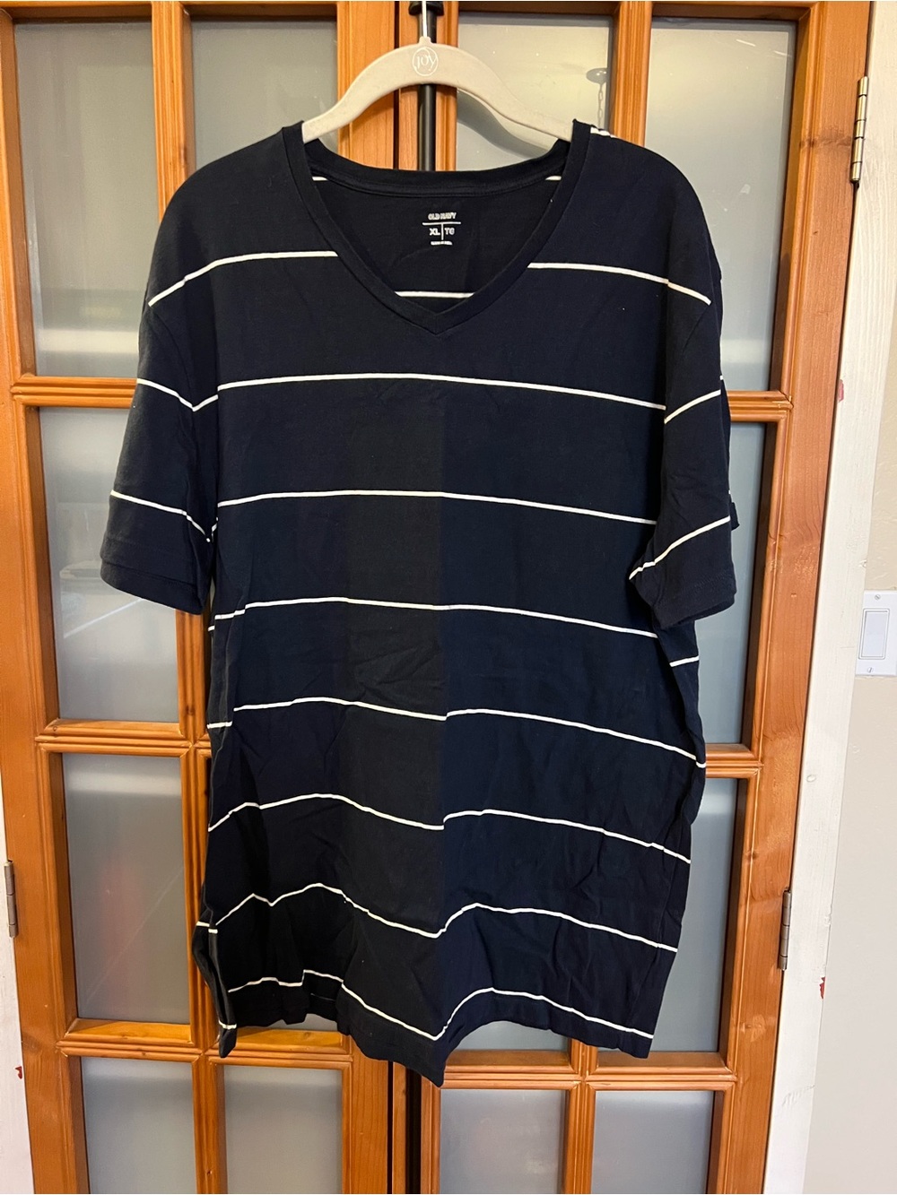 Old Navy Navy Blue Tee with White Stripe Detail